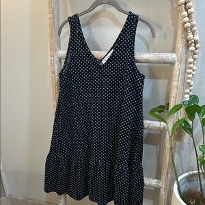 Loft Black and White Polka Dot Sleeveless Dress